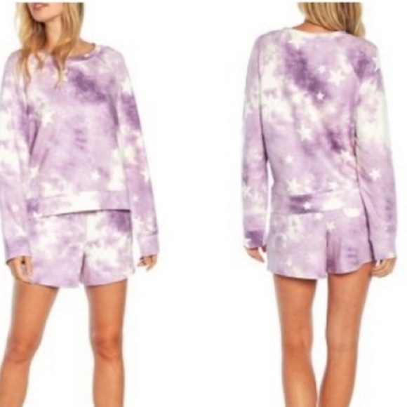 Wildfox Purple Tie Dye Star Sweatshirt Size XL - Picture 5 of 10